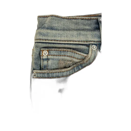 Distressed Light-Wash Jeans