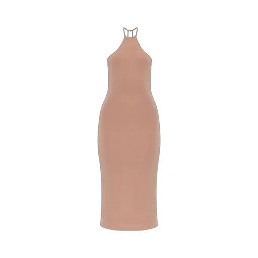Halterneck Fitted Midi Dress