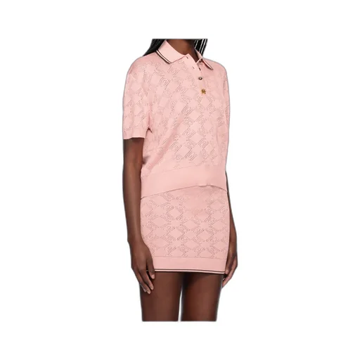Open-Knit Viscose Polo Shirt