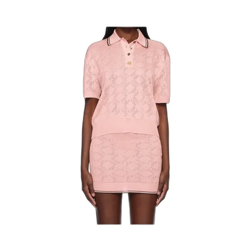 Open-Knit Viscose Polo Shirt