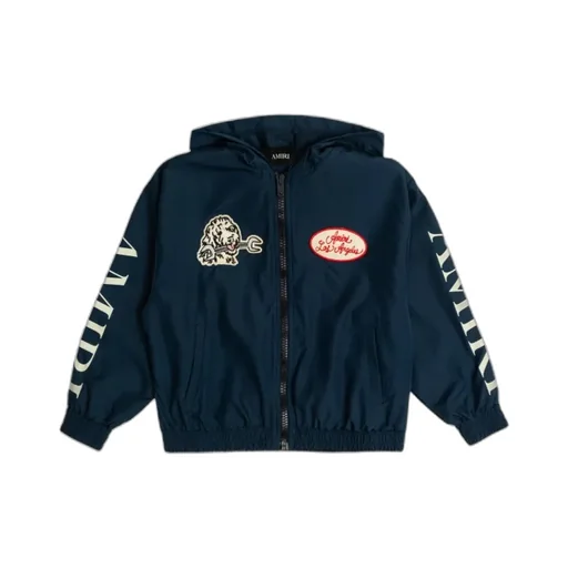 Hooded Logo-Patch Jacket