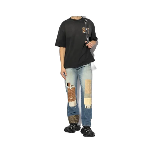 Vintage Effect Straight-Leg Jeans