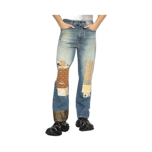 Vintage Effect Straight-Leg Jeans