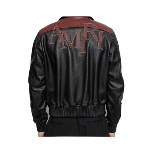 Logo-Patch Leather Jacket