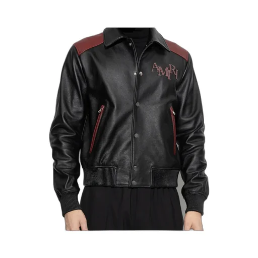 Logo-Patch Leather Jacket