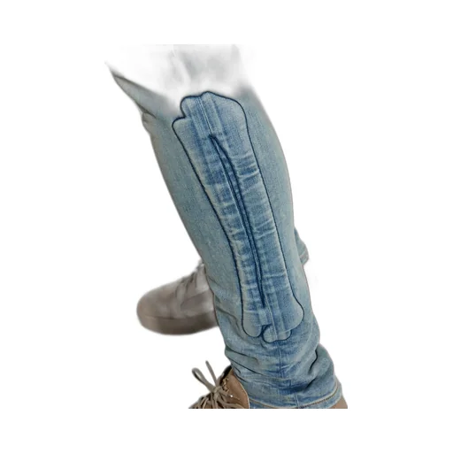 3D Bone Detailed Distressed Skinny Jeans