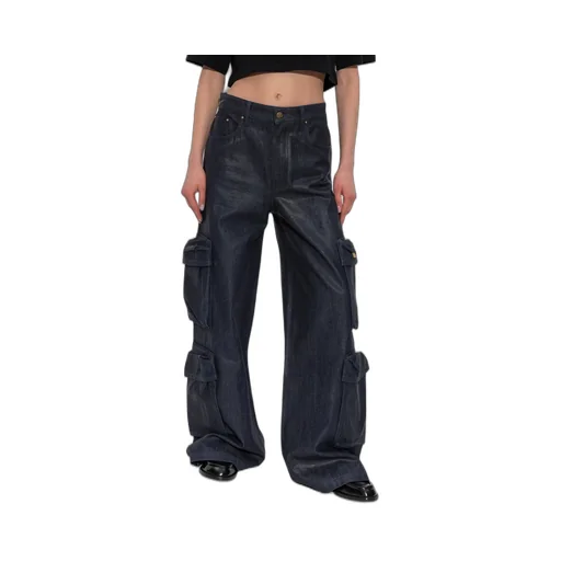 Waxed Baggy Cargo Jeans