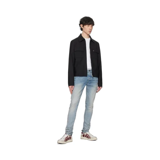 3D Bone Detailed Distressed Skinny Jeans
