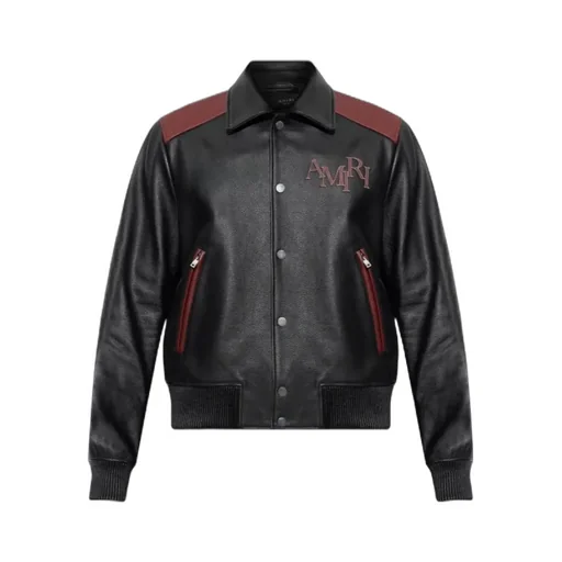 Logo-Patch Leather Jacket