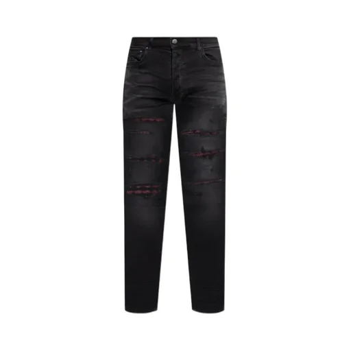 Distressed Bandana-Detail Jeans
