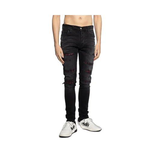 Distressed Bandana-Detail Jeans