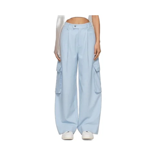 Pleated Wide-Leg Cargo Pants