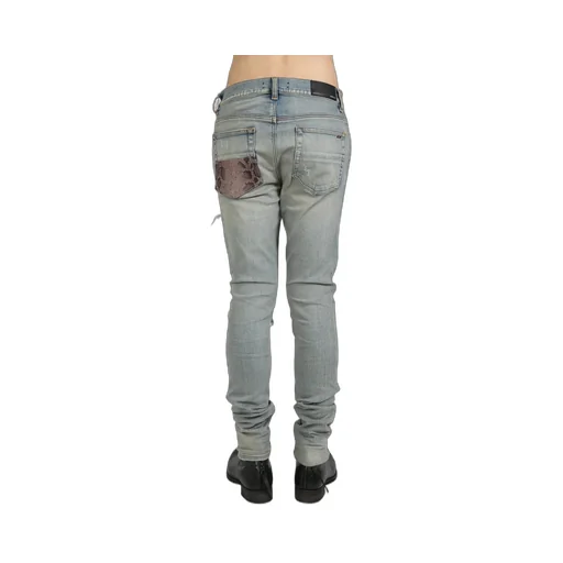 Leather-Trimmed Jeans