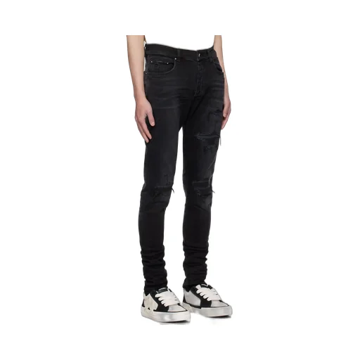 Ma Varsity Repair Faded Denim Pants