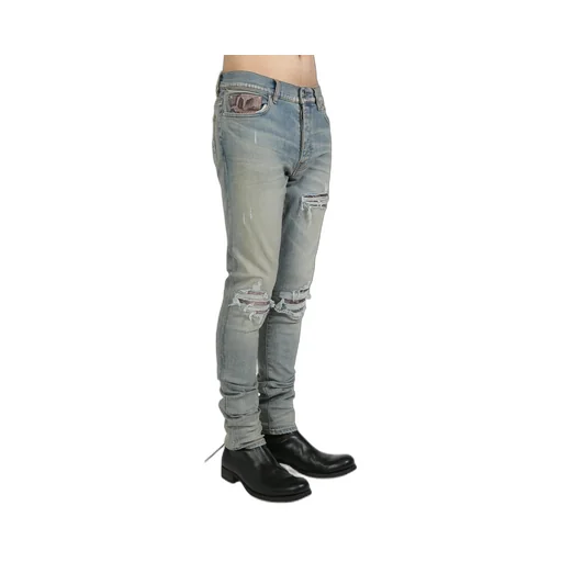 Leather-Trimmed Jeans