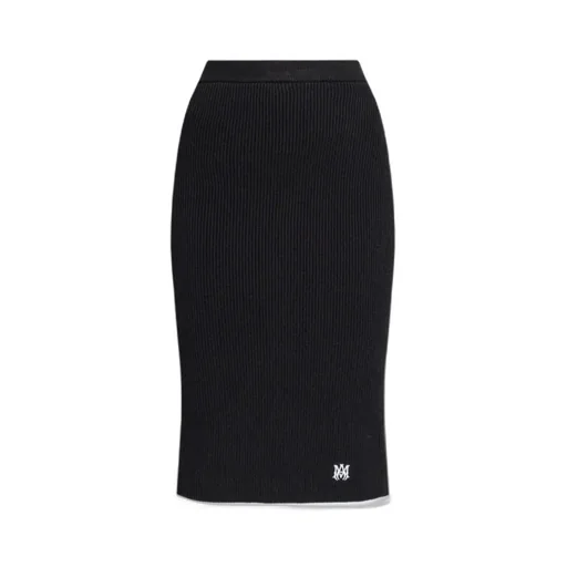 Ma Logo-Embroidered Midi Skirt