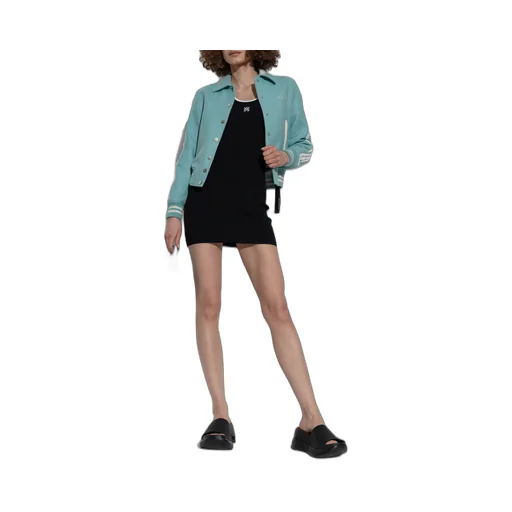 Ribbed-Knit Minidress With Contrasting Trim