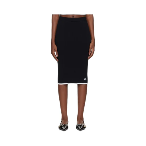 Ma Logo-Embroidered Midi Skirt