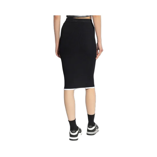 Ma Logo-Embroidered Midi Skirt