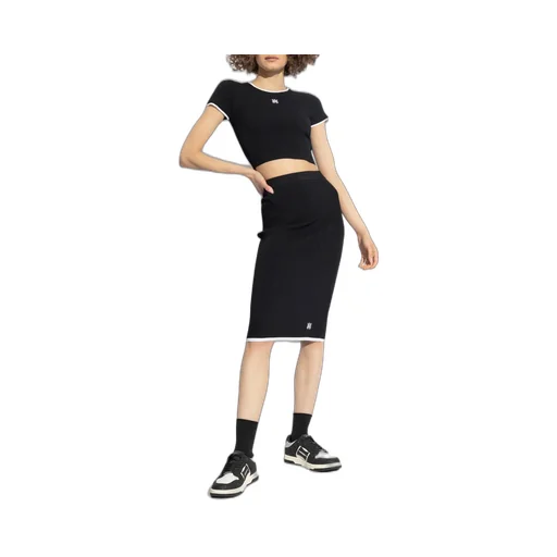 Ma Logo-Embroidered Midi Skirt