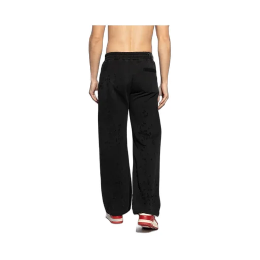 Distressed Finish Straight-Legged Jogging Trousers
