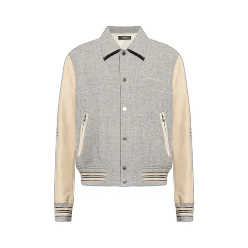 Contrasting-Sleeve Bomber Jacket