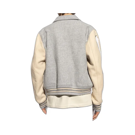Contrasting-Sleeve Bomber Jacket