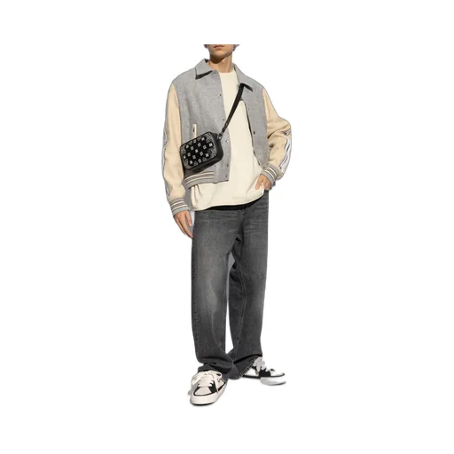 Contrasting-Sleeve Bomber Jacket