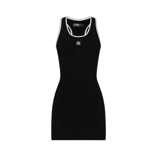 Ribbed-Knit Minidress With Contrasting Trim