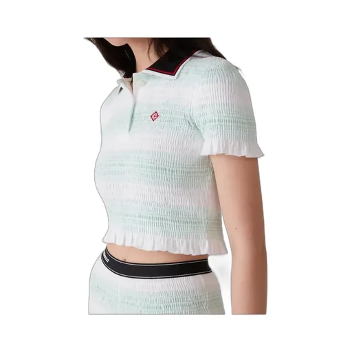 Striped Smocked-Detail Top
