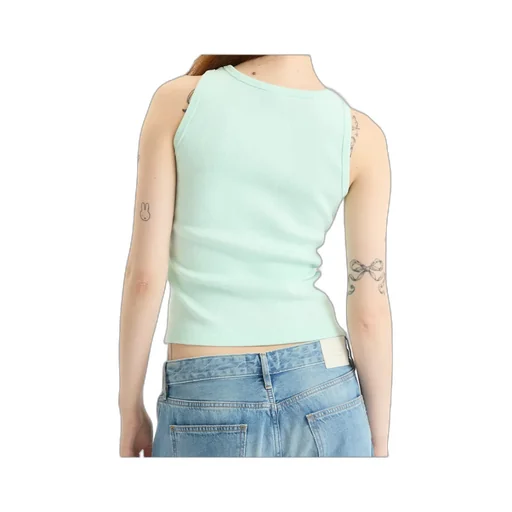 Ribbed Square-Neck Tank Top