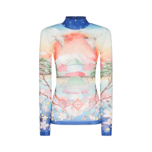 Long-Sleeved High-Neck Top