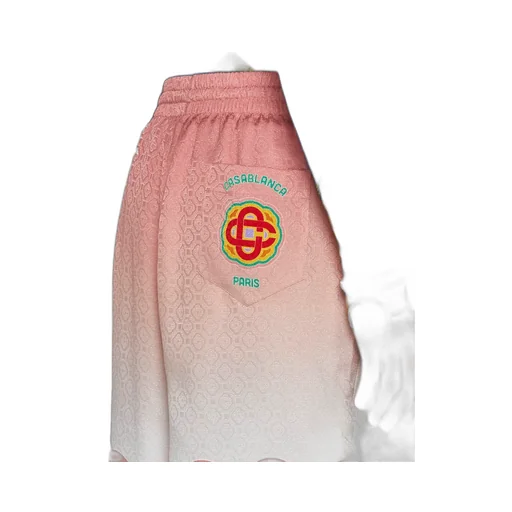 Gradient-Effect Drawstring Silk Shorts