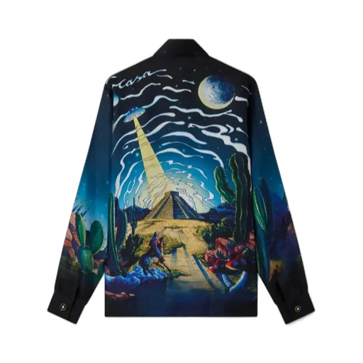 Cowboy De L'espace Graphic-Print Silk Shirt