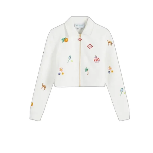 Logo Zip-Up Cropped Jacket
