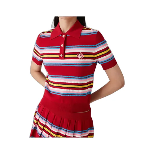Logo Stripe Polo Shirt
