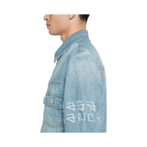 Graffiti Effect Denim Jacket
