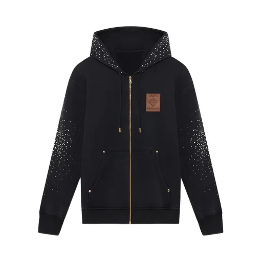 La Premonition Hotfix Printed Zipped Hoodie