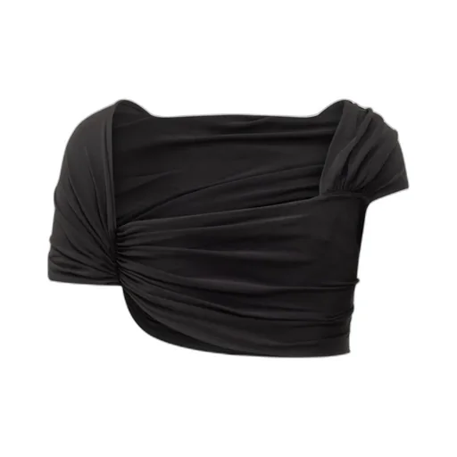 Crepe Draped Crop Top