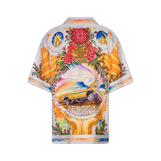 La Tornade De Rose Short Sleeved Satin Shirt