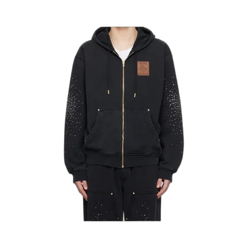 La Premonition Hotfix Printed Zipped Hoodie