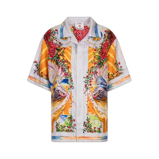 La Tornade De Rose Short Sleeved Satin Shirt