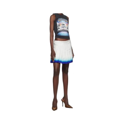 Casa Way Skate Pleated Satin Skirt