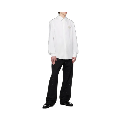 Monogram Embroidered Box-Pleat Detailed Shirt