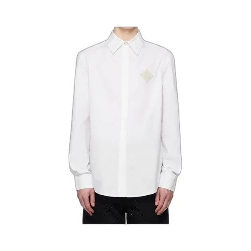 Monogram Embroidered Box-Pleat Detailed Shirt