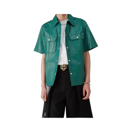 Leather Short Sleeve Shirt