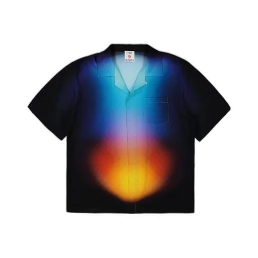 Gradient Detailed Short Sleeved Shirt