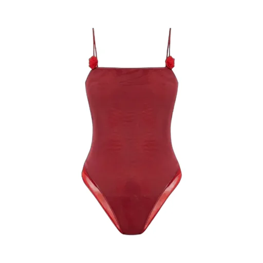 Flower Appliqué One Piece Swimsuit