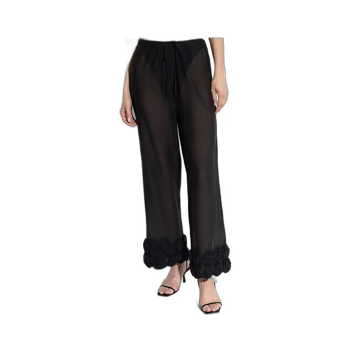 Floral-Appliqué Trousers