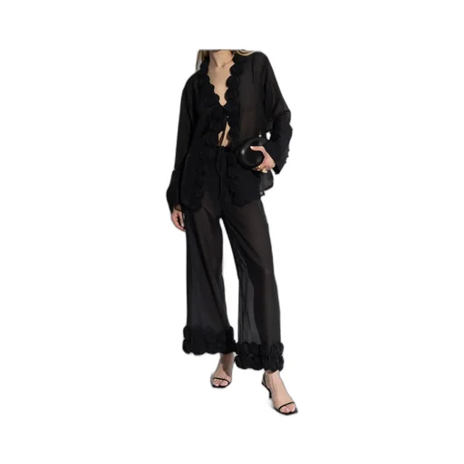 Floral-Appliqué Trousers